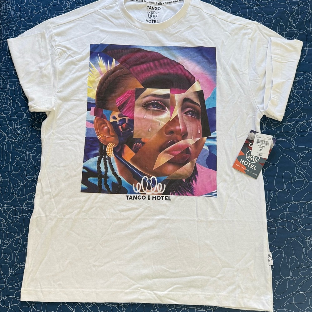 Tango Hotel- White graphic Tee- XL - new